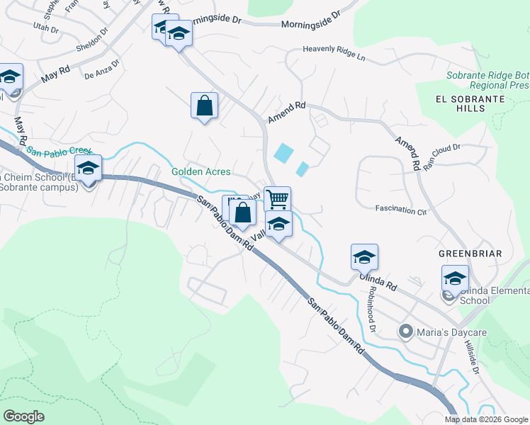 map of restaurants, bars, coffee shops, grocery stores, and more near in El Sobrante