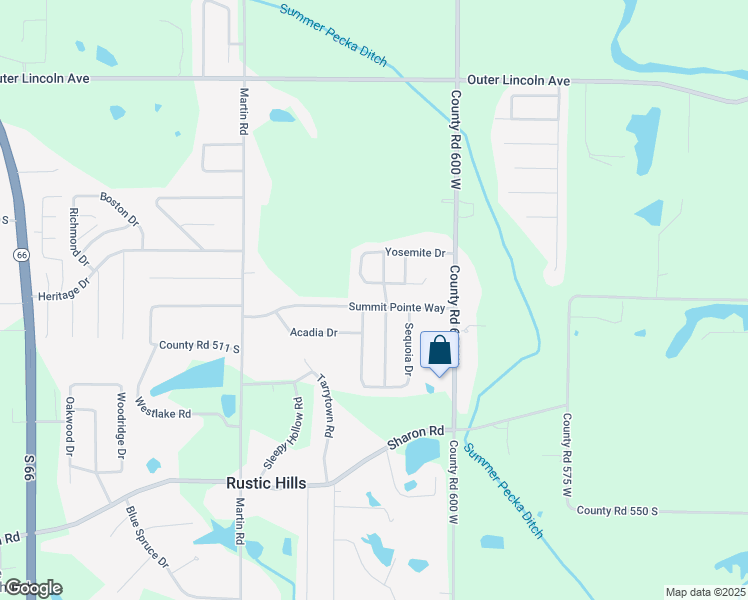 map of restaurants, bars, coffee shops, grocery stores, and more near 6177-6199 Glacier Drive in Newburgh