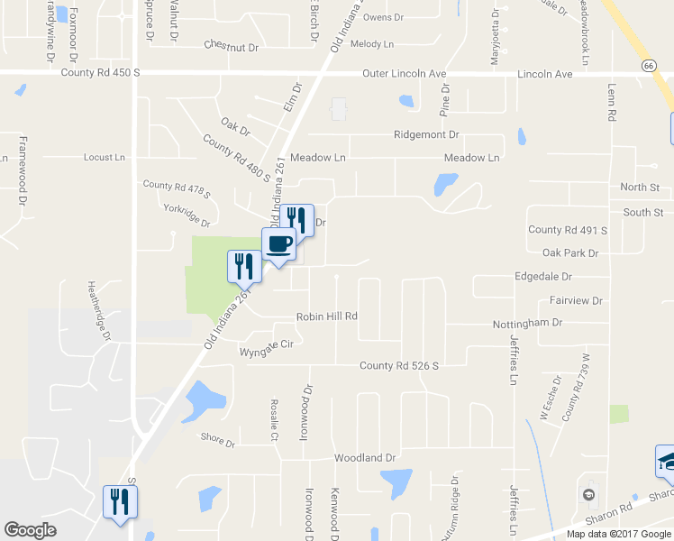 map of restaurants, bars, coffee shops, grocery stores, and more near 5000 Kenwood Court in Newburgh