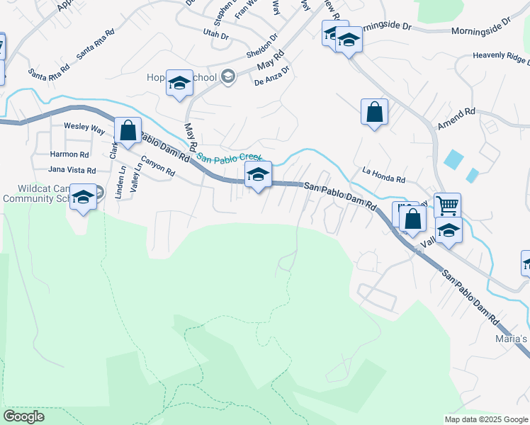 map of restaurants, bars, coffee shops, grocery stores, and more near 117 Pheasant Lane in El Sobrante