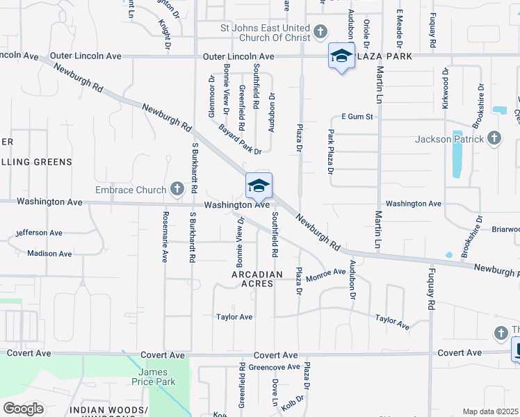 map of restaurants, bars, coffee shops, grocery stores, and more near in Evansville