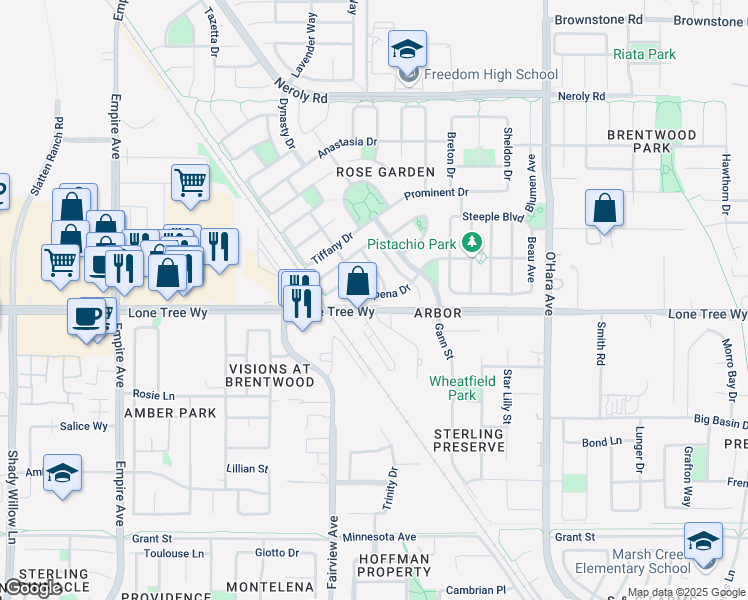 map of restaurants, bars, coffee shops, grocery stores, and more near in Arbor