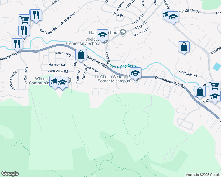 map of restaurants, bars, coffee shops, grocery stores, and more near 2204 Greenridge Drive in Richmond