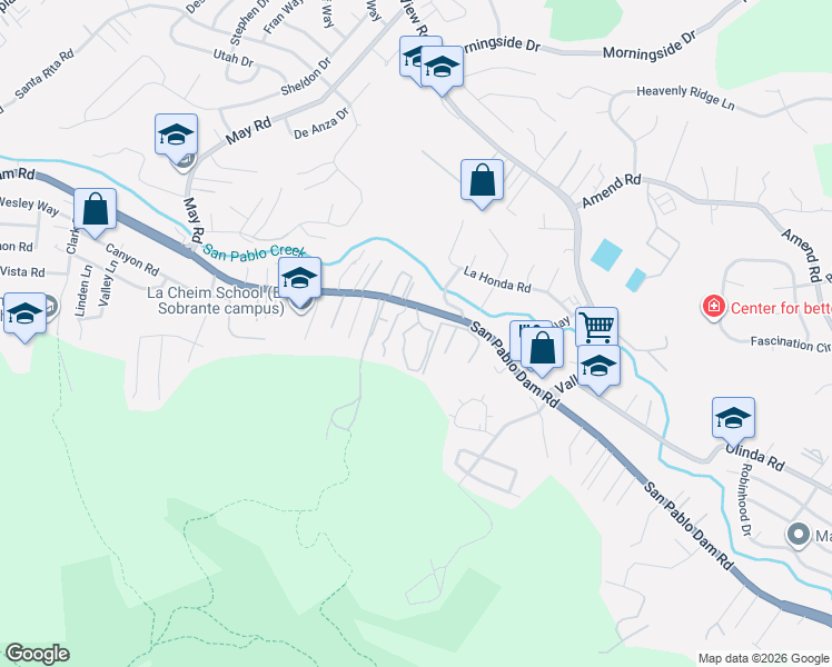 map of restaurants, bars, coffee shops, grocery stores, and more near 119 Del Valle Circle in El Sobrante