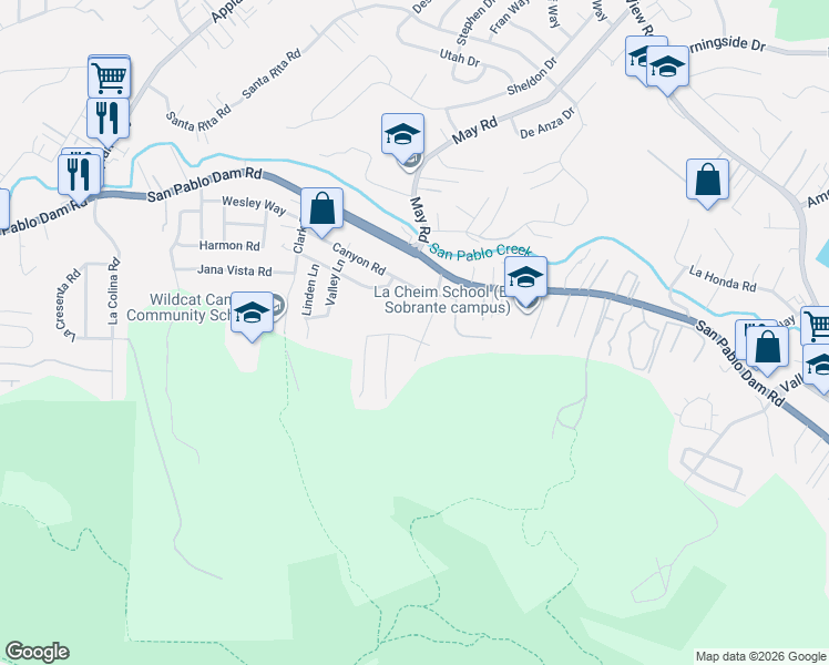 map of restaurants, bars, coffee shops, grocery stores, and more near 2204 Greenridge Drive in Richmond