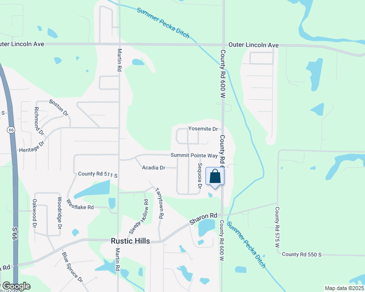 map of restaurants, bars, coffee shops, grocery stores, and more near 6177 Glacier Drive in Newburgh
