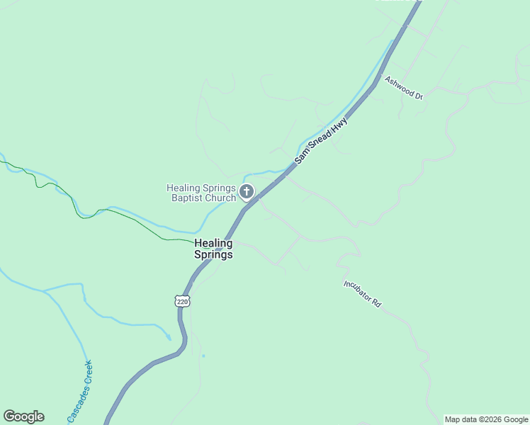 map of restaurants, bars, coffee shops, grocery stores, and more near 4658 Sam Snead Highway in Hot Springs