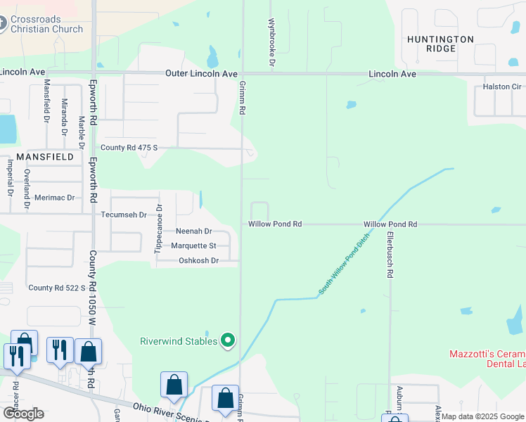 map of restaurants, bars, coffee shops, grocery stores, and more near Ella Circle in Newburgh