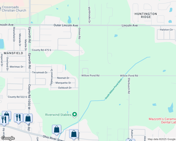 map of restaurants, bars, coffee shops, grocery stores, and more near Ella Circle in Newburgh