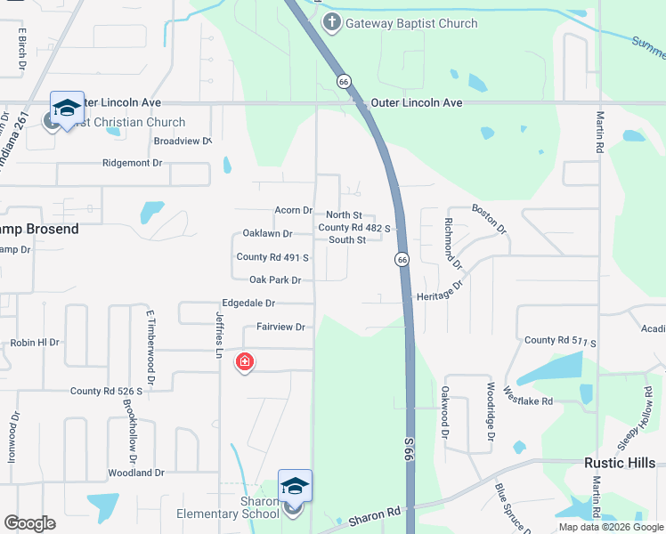 map of restaurants, bars, coffee shops, grocery stores, and more near 7124-7134 South St in Newburgh