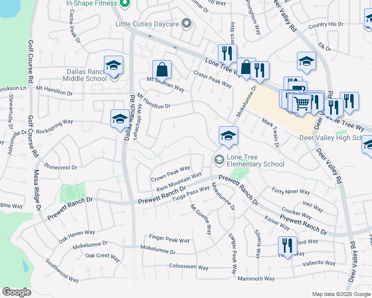 map of restaurants, bars, coffee shops, grocery stores, and more near 1903 Kelsey Peak Court in Antioch