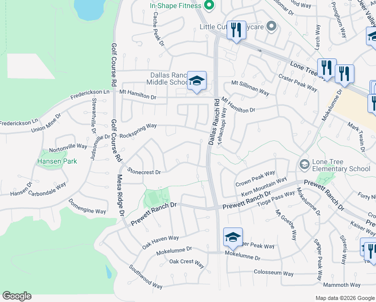 map of restaurants, bars, coffee shops, grocery stores, and more near 5027 Hollow Ridge Way in Antioch