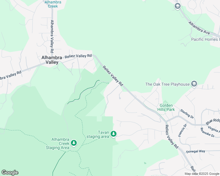 map of restaurants, bars, coffee shops, grocery stores, and more near 2525 Reliez Valley Road in Martinez