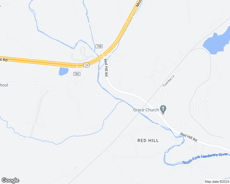 map of restaurants, bars, coffee shops, grocery stores, and more near 2442 Red Hill Road in North Garden