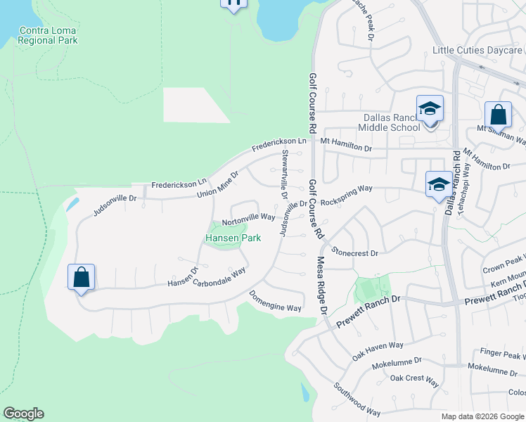 map of restaurants, bars, coffee shops, grocery stores, and more near 5042 Nortonville Way in Antioch