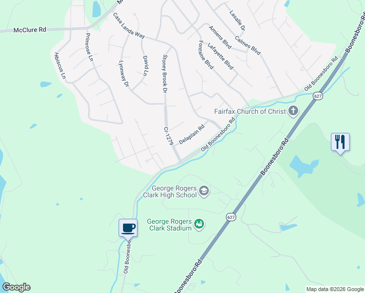 map of restaurants, bars, coffee shops, grocery stores, and more near 203 Delaplain Road in Winchester