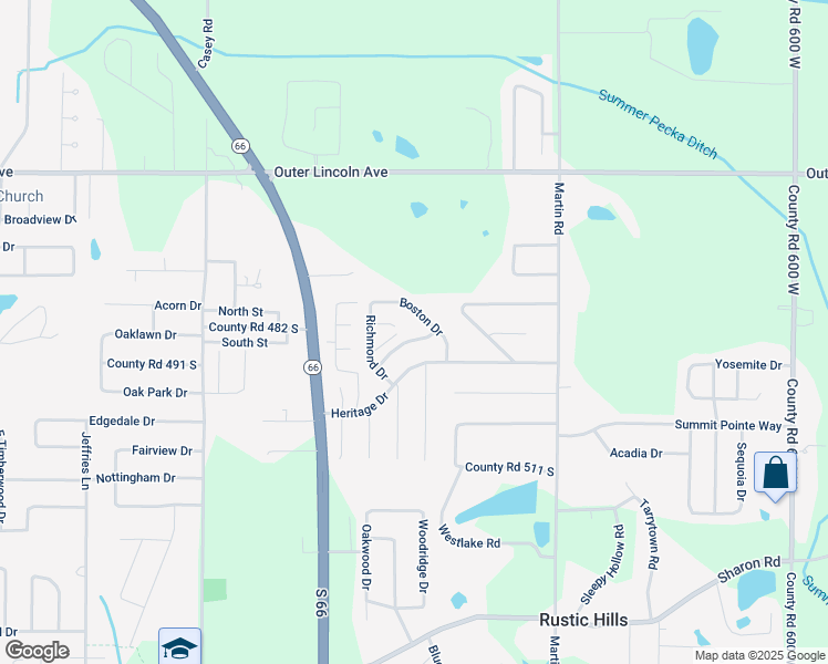 map of restaurants, bars, coffee shops, grocery stores, and more near 6766 Boston Drive in Newburgh