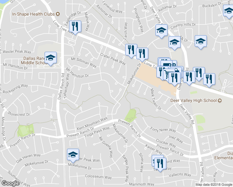 map of restaurants, bars, coffee shops, grocery stores, and more near 1953 Sugarloaf Mountain Court in Antioch