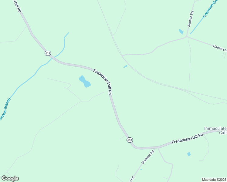 map of restaurants, bars, coffee shops, grocery stores, and more near 2412 Fredericks Hall Road in Mineral