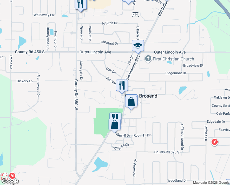 map of restaurants, bars, coffee shops, grocery stores, and more near 8611 Meadowood Drive in Newburgh