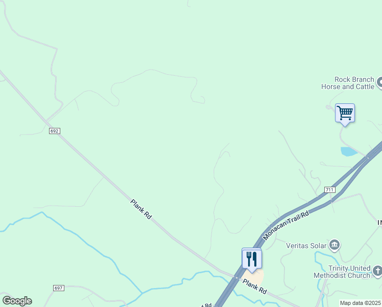 map of restaurants, bars, coffee shops, grocery stores, and more near 1070 Carpenter Drive in North Garden