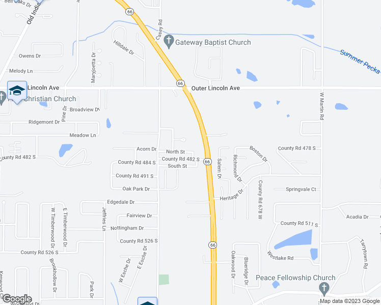 map of restaurants, bars, coffee shops, grocery stores, and more near 10444 Highway 66 in Newburgh