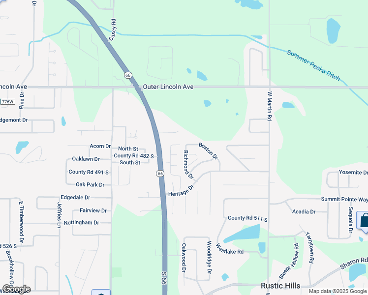 map of restaurants, bars, coffee shops, grocery stores, and more near 4801 Richmond Drive in Newburgh
