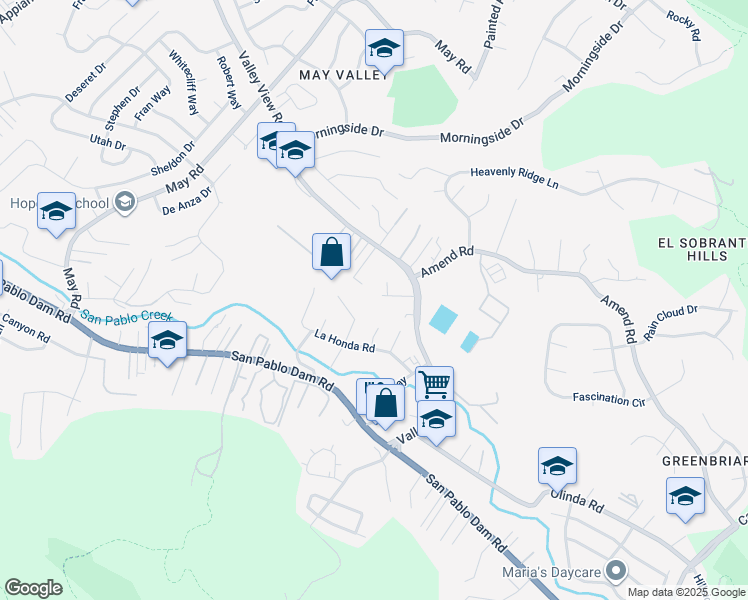 map of restaurants, bars, coffee shops, grocery stores, and more near 49 Christopher Court in El Sobrante