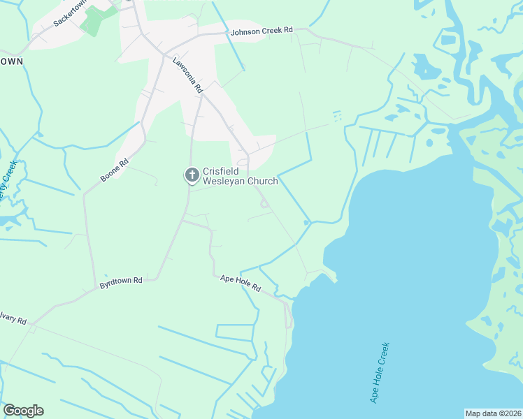 map of restaurants, bars, coffee shops, grocery stores, and more near 3016 William Maddox Rd in Crisfield