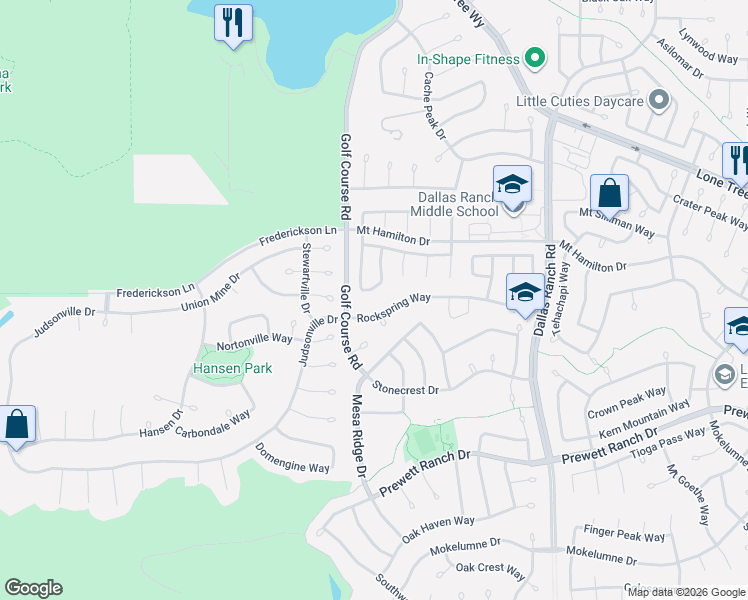 map of restaurants, bars, coffee shops, grocery stores, and more near 1017 Rockspring Way in Antioch