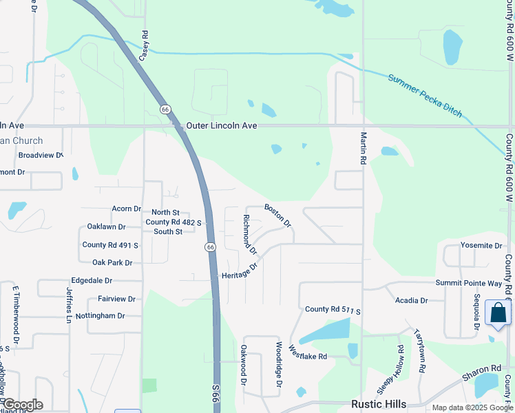 map of restaurants, bars, coffee shops, grocery stores, and more near 6877 Boston Drive in Newburgh
