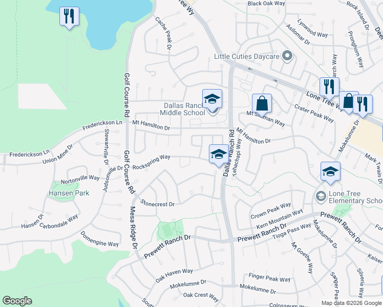 map of restaurants, bars, coffee shops, grocery stores, and more near 5056 Glenhollow Way in Antioch