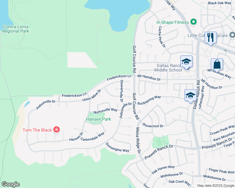 map of restaurants, bars, coffee shops, grocery stores, and more near 5004 Star Mine Way in Antioch