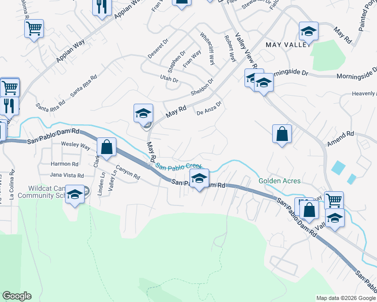 map of restaurants, bars, coffee shops, grocery stores, and more near 2448 Diane Drive in El Sobrante