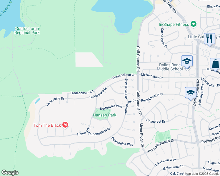 map of restaurants, bars, coffee shops, grocery stores, and more near 5039 Union Mine Drive in Antioch
