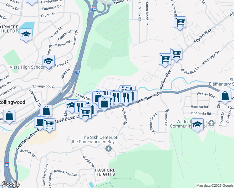 map of restaurants, bars, coffee shops, grocery stores, and more near 4062 Minuet Circle in Richmond