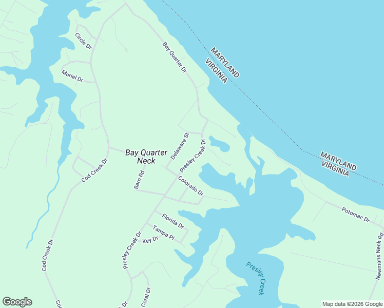 map of restaurants, bars, coffee shops, grocery stores, and more near 1051 Presley Creek Drive in Heathsville