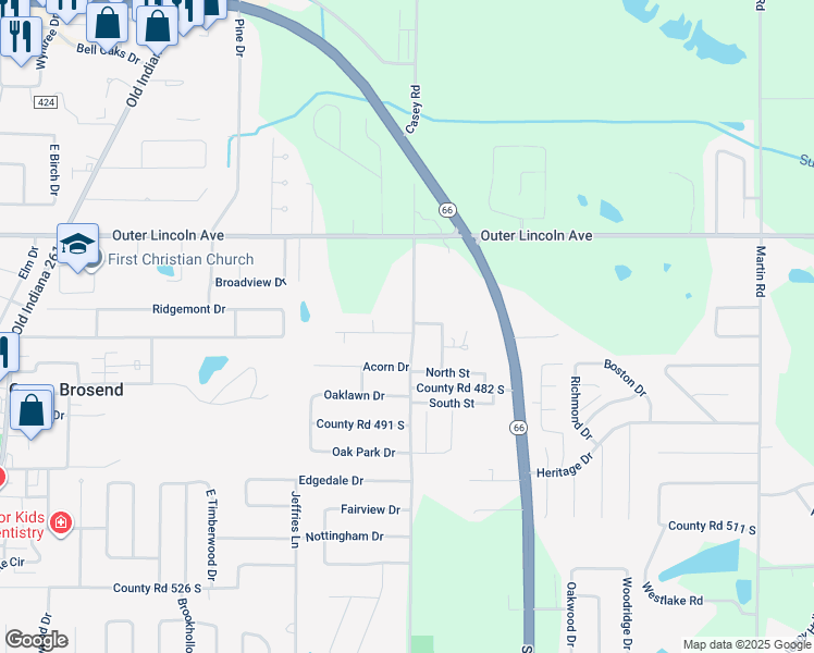 map of restaurants, bars, coffee shops, grocery stores, and more near 4699 Lenn Road in Newburgh