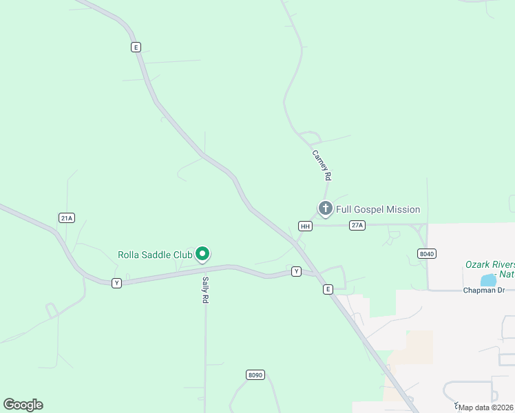 map of restaurants, bars, coffee shops, grocery stores, and more near 11066 State Highway E in Rolla