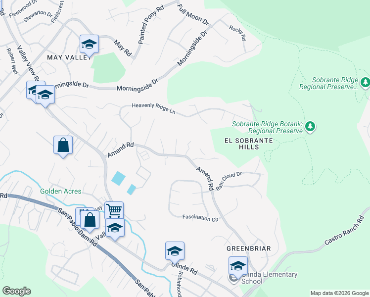 map of restaurants, bars, coffee shops, grocery stores, and more near 211 Amend Court in El Sobrante