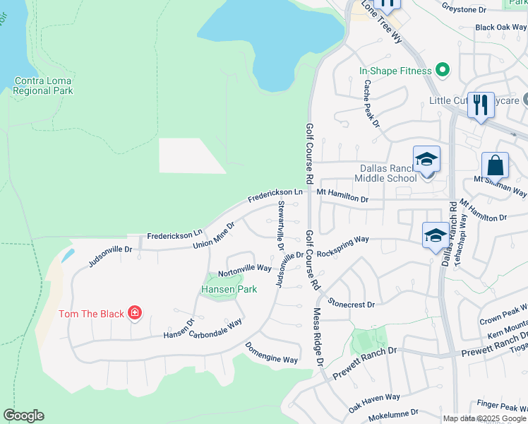 map of restaurants, bars, coffee shops, grocery stores, and more near 5013 Union Mine Drive in Antioch