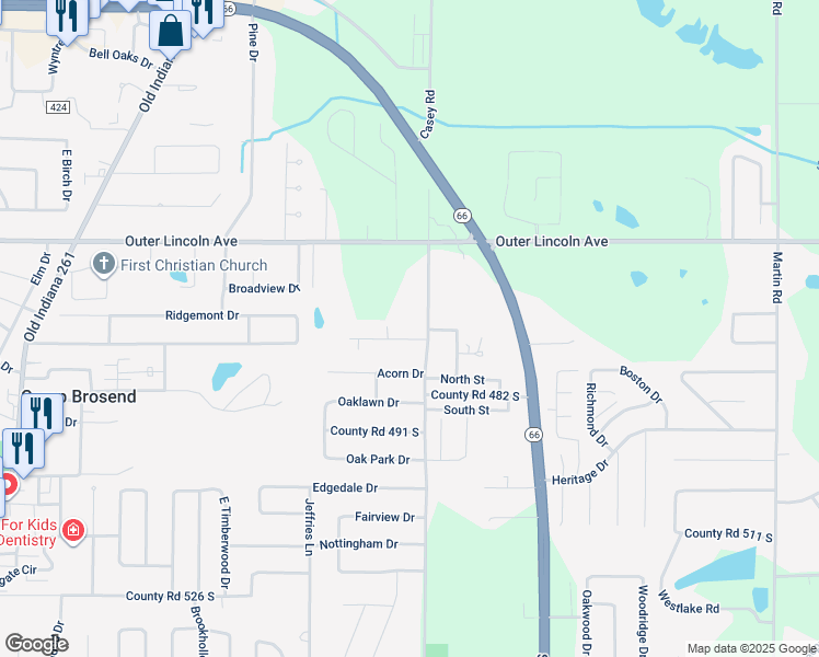 map of restaurants, bars, coffee shops, grocery stores, and more near 4699 Lenn Rd in Newburgh