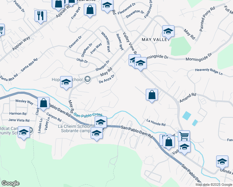 map of restaurants, bars, coffee shops, grocery stores, and more near 4931 Santa Rita Road in Richmond