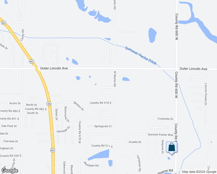 map of restaurants, bars, coffee shops, grocery stores, and more near 4699 West Martin Road in Newburgh