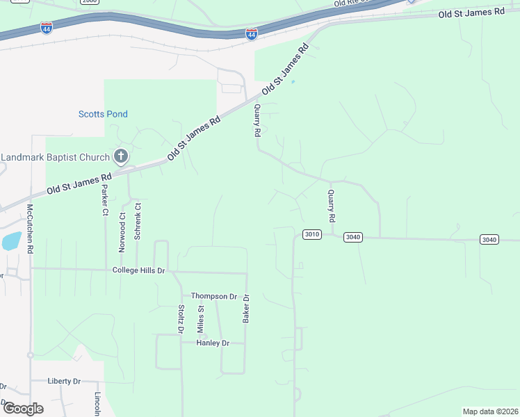 map of restaurants, bars, coffee shops, grocery stores, and more near 10540 Limestone Lane in Rolla