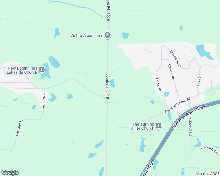 map of restaurants, bars, coffee shops, grocery stores, and more near 900 South Posey County Line Road in Evansville