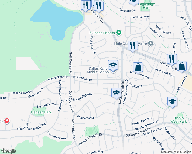 map of restaurants, bars, coffee shops, grocery stores, and more near 4141 Halls Valley Road in Antioch
