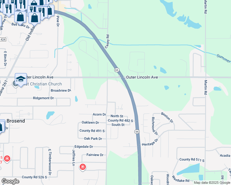 map of restaurants, bars, coffee shops, grocery stores, and more near 4588 Lenn Road in Newburgh
