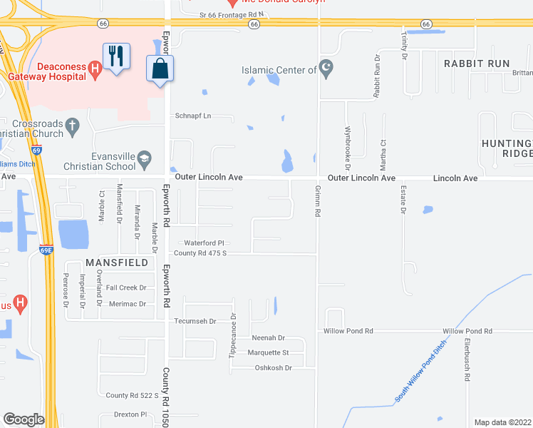 map of restaurants, bars, coffee shops, grocery stores, and more near 4633 Woods Tower Drive in Newburgh