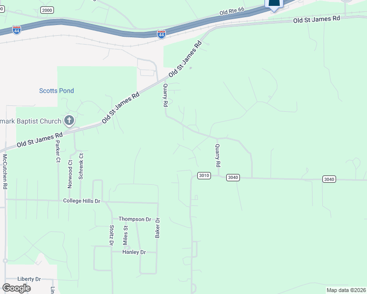 map of restaurants, bars, coffee shops, grocery stores, and more near 10540 Limestone Lane in Rolla